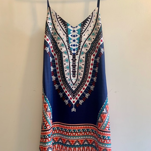 Never Worn!! Printed Slip Dress - Picture 2 of 4